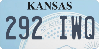 KS license plate 292IWQ