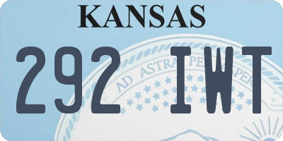 KS license plate 292IWT