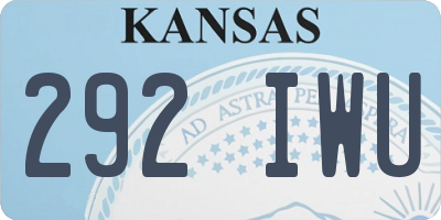 KS license plate 292IWU