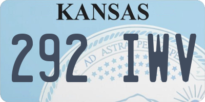 KS license plate 292IWV