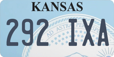 KS license plate 292IXA