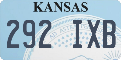 KS license plate 292IXB