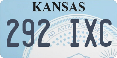 KS license plate 292IXC