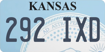 KS license plate 292IXD