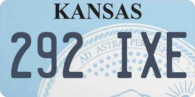 KS license plate 292IXE