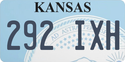 KS license plate 292IXH