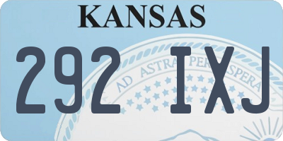 KS license plate 292IXJ