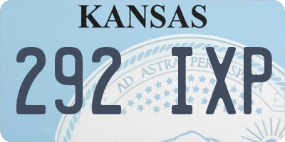KS license plate 292IXP
