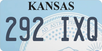 KS license plate 292IXQ