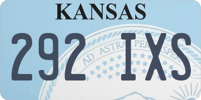 KS license plate 292IXS