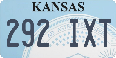 KS license plate 292IXT