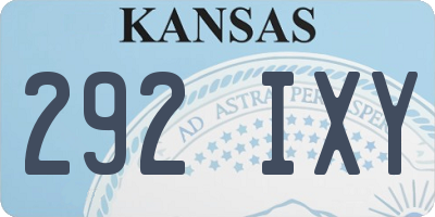 KS license plate 292IXY