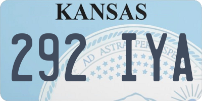 KS license plate 292IYA