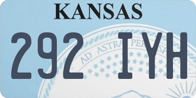 KS license plate 292IYH