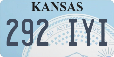 KS license plate 292IYI