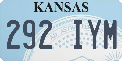 KS license plate 292IYM