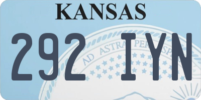 KS license plate 292IYN