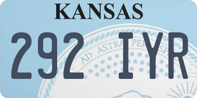 KS license plate 292IYR