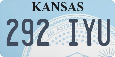 KS license plate 292IYU