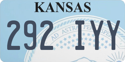 KS license plate 292IYY
