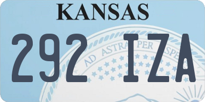 KS license plate 292IZA