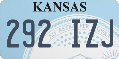 KS license plate 292IZJ