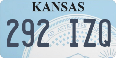 KS license plate 292IZQ