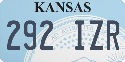 KS license plate 292IZR