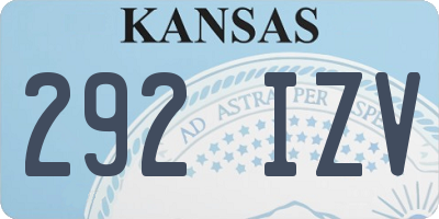 KS license plate 292IZV