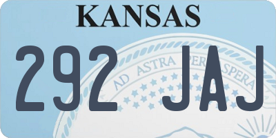 KS license plate 292JAJ