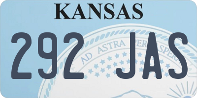 KS license plate 292JAS
