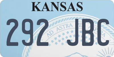 KS license plate 292JBC