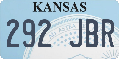 KS license plate 292JBR