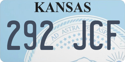 KS license plate 292JCF