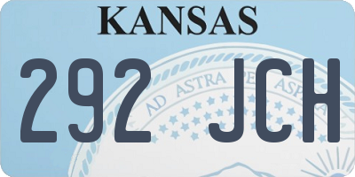 KS license plate 292JCH
