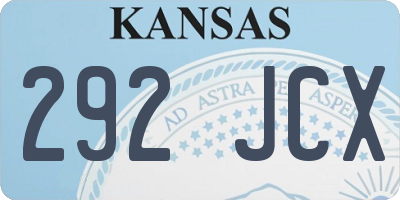 KS license plate 292JCX