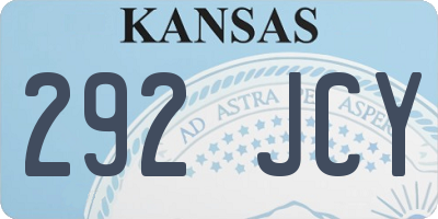 KS license plate 292JCY