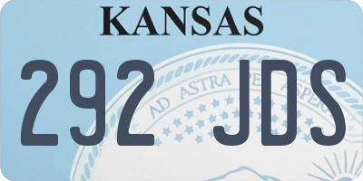 KS license plate 292JDS