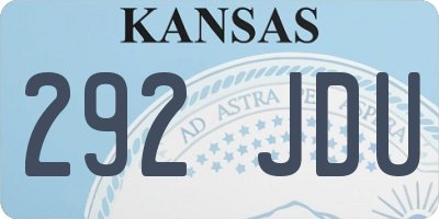 KS license plate 292JDU
