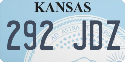 KS license plate 292JDZ