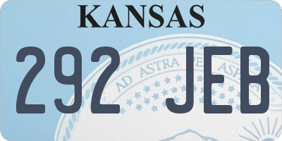KS license plate 292JEB