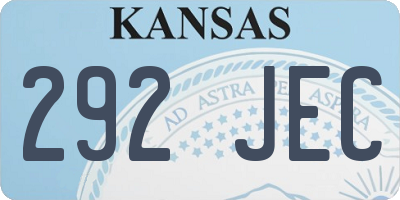 KS license plate 292JEC