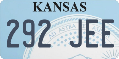 KS license plate 292JEE