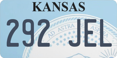 KS license plate 292JEL