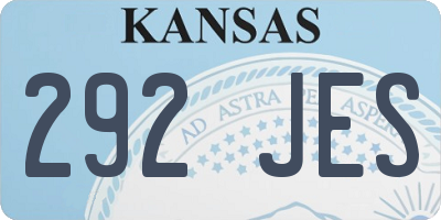 KS license plate 292JES
