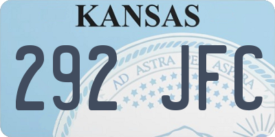 KS license plate 292JFC