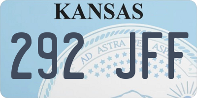 KS license plate 292JFF