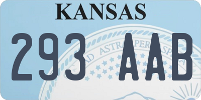 KS license plate 293AAB