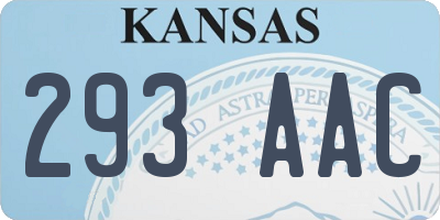 KS license plate 293AAC
