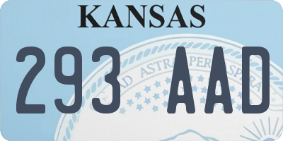 KS license plate 293AAD